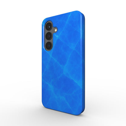 Stoßfeste Handyhülle Blau Kristallmuster Seitenansicht für Samsung