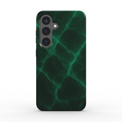 Grüne Kristall-Handyhülle stoßfest – Rückseite mit Kameraausschnitt