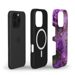 MagSafe Handyhülle – „Violette Rosen & Orchideen“