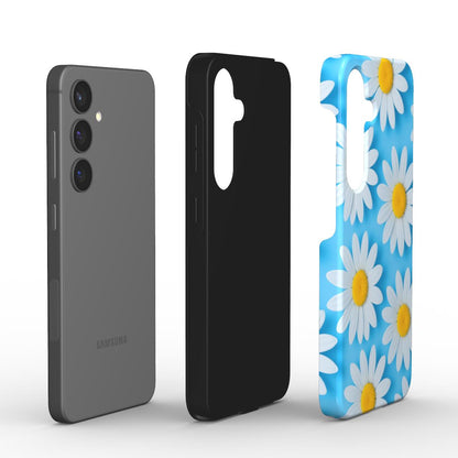 Zweiteilige stoßfeste Handyhülle mit Gänseblümchen-Design – Innen- und Außenschale