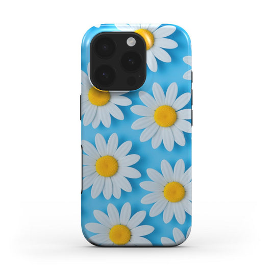 Stoßfeste iPhone MagSafe Hülle mit Gänseblümchen-Print – Rückseite