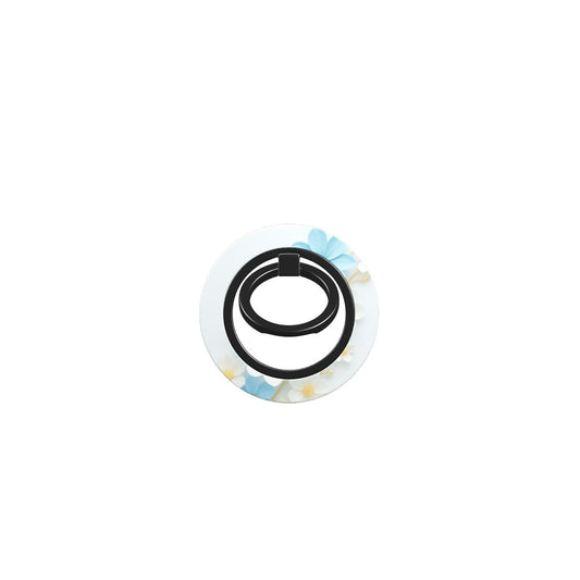 Magnetischer Ringhalter Blumen Weiß-Blau Design – einzeln