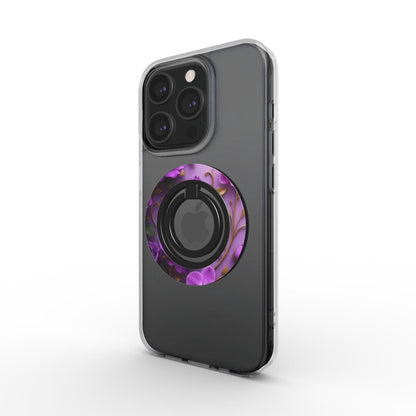 Magnetischer Blumen-Ringhalter auf Hülle – schräg fotografiert