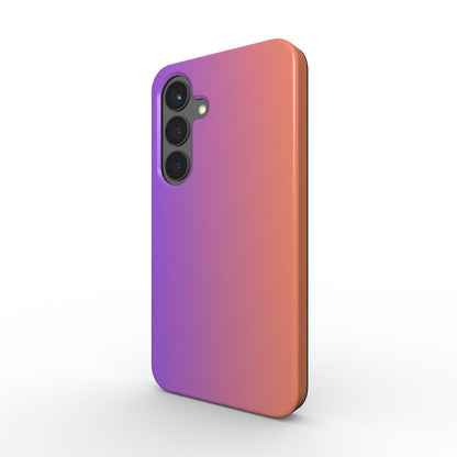 Stoßfeste Handyhülle Farbverlauf Lila-Koralle – Rückseite