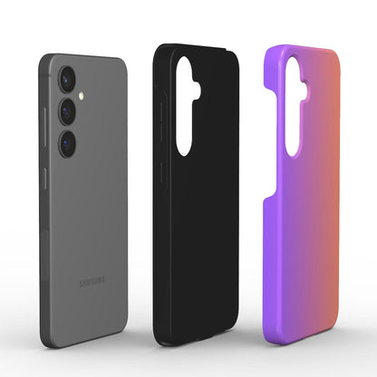 Stoßfeste Handyhülle Farbverlauf Lila-Koralle – Dual-Layer Aufbau