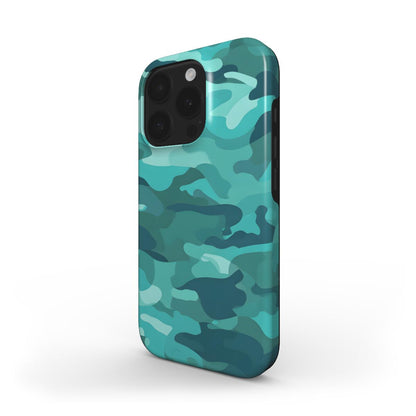 MagSafe Tough Handyhülle – Camouflage Teal Blue Stoßfeste