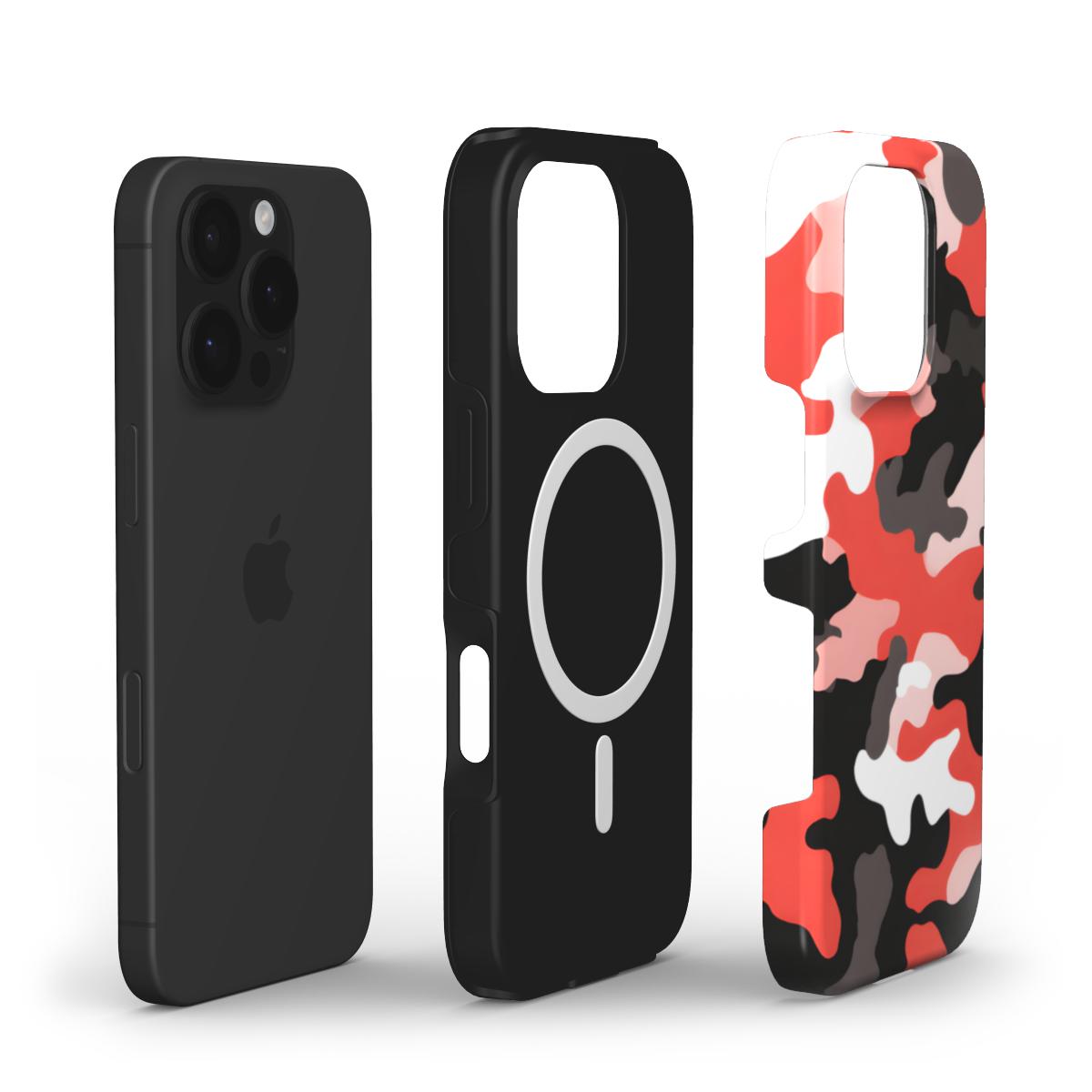 MagSafe Tough Handyhülle – Camouflage Red Black