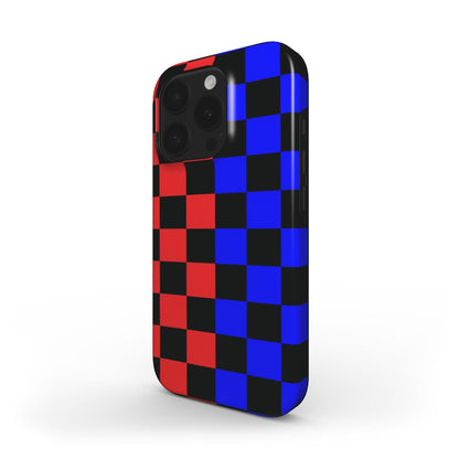 MagSafe Tough Handyhülle – Karo Rot Blau