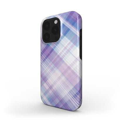 MagSafe Tough Handyhülle – Karo Lila Blau