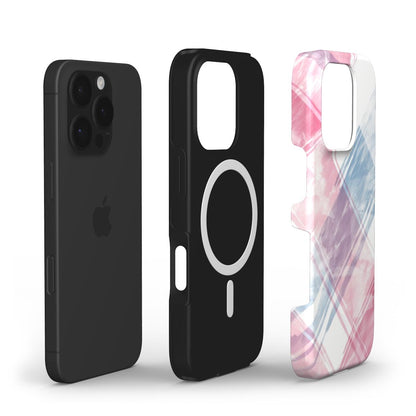 MagSafe Tough Handyhülle – Rosa Blau Karo