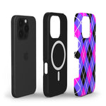 MagSafe Handyhülle – „Argyle Pink Lila Schwarz“
