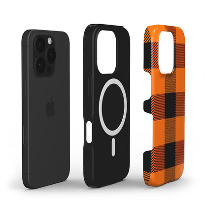 MagSafe Tough Handyhülle – Buffalo Plaid Orange Black