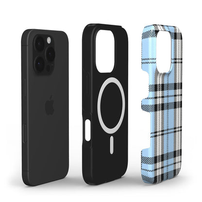 MagSafe Tough Handyhülle – Karo Hellblau Schwarz Weiss