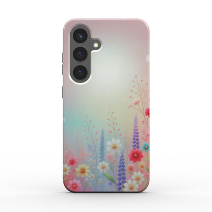 Stoßfeste Handyhülle mit Blumenmotiv und doppeltem Schutzaufbau