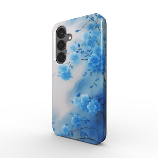 Blue Harmony Stoßfeste Handyhülle mit blauem Blumenmotiv