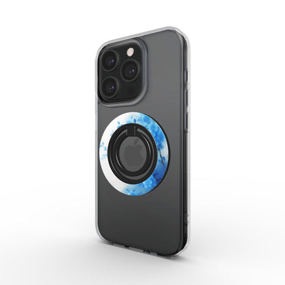 Seitliche Ansicht des Blue Harmony Ringhalters mit Standfunktion