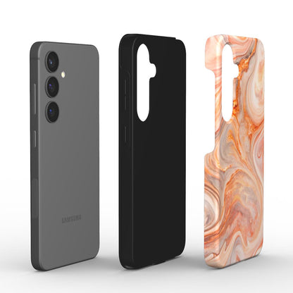 Stoßfeste Handyhülle Liquid Flow Coral – Explosionsansicht Doppelschicht