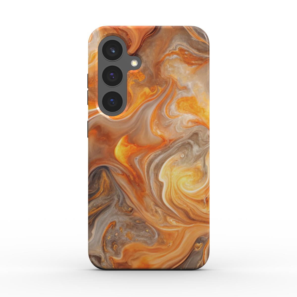 Stoßfeste Handyhülle Liquid Flow Amber Blaze – Schrägansicht