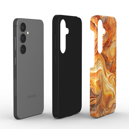 Stoßfeste Handyhülle Amber Storm – Explosionsansicht – Dual-Layer PC außen, TPU innen – Premium Schutzhülle