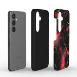 Stossfeste Handyhülle – „Crimson Lava“ Marmor-Design