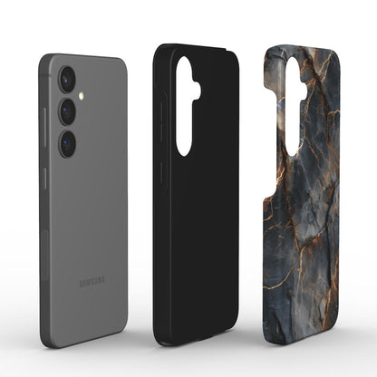 Explosionsansicht Tough Case – Smartphone, Innenschale TPU, Außenschale PC im Design „Obsidian Veins“