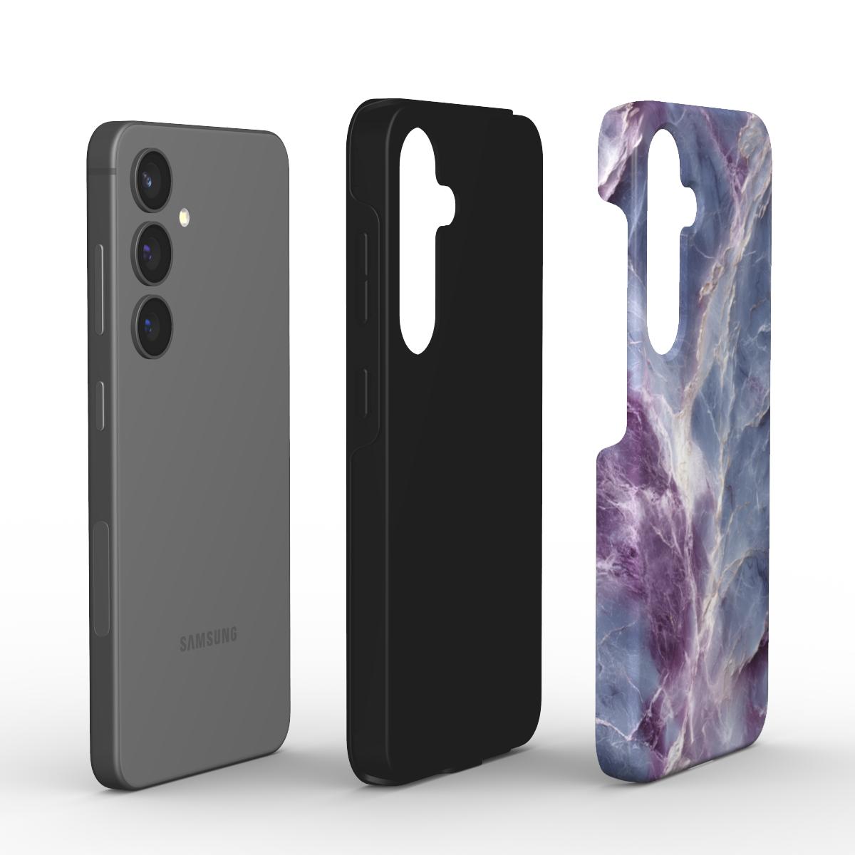 Violet Storm Tough Case – Explosionsansicht mit PC- und TPU-Schichten