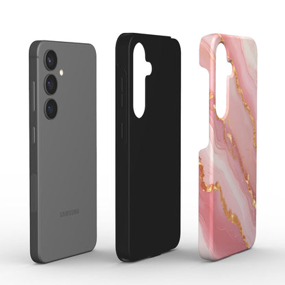 Golden Blush Tough Case – Explosionsansicht mit PC- und TPU-Schichten