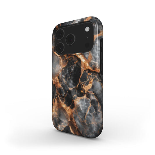 MagSafe Marmor-Design Handyhülle Obsidian Flame – Rückseite