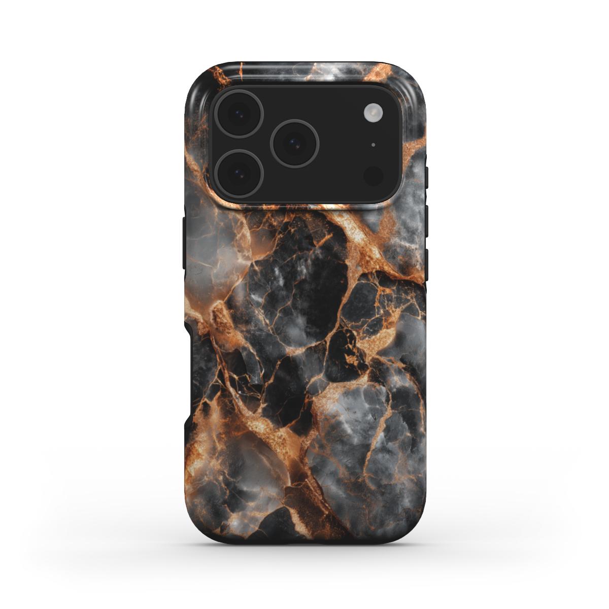 MagSafe Marmor-Design Handyhülle Obsidian Flame – Seitenansicht