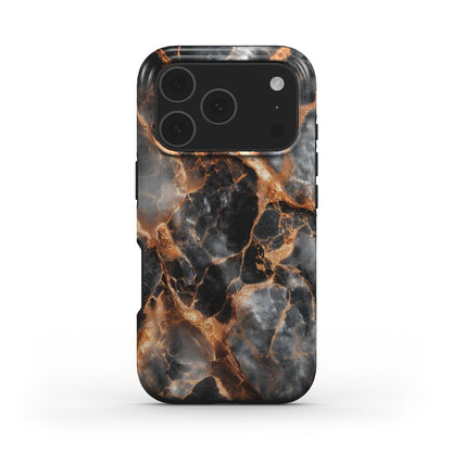 MagSafe Marmor-Design Handyhülle Obsidian Flame – Seitenansicht