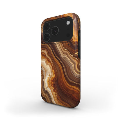 MagSafe Marmor-Design Handyhülle Amber Flow – Rückseite