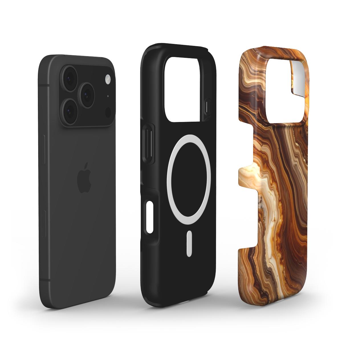 MagSafe Marmor-Design Handyhülle Amber Flow – Aufbau mit Magnetring