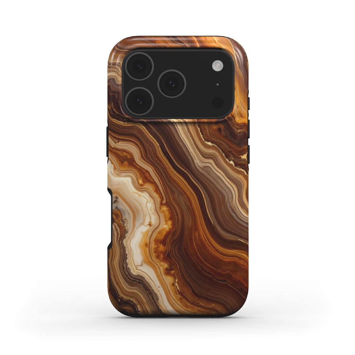 MagSafe Marmor-Design Handyhülle Amber Flow – Seitenansicht