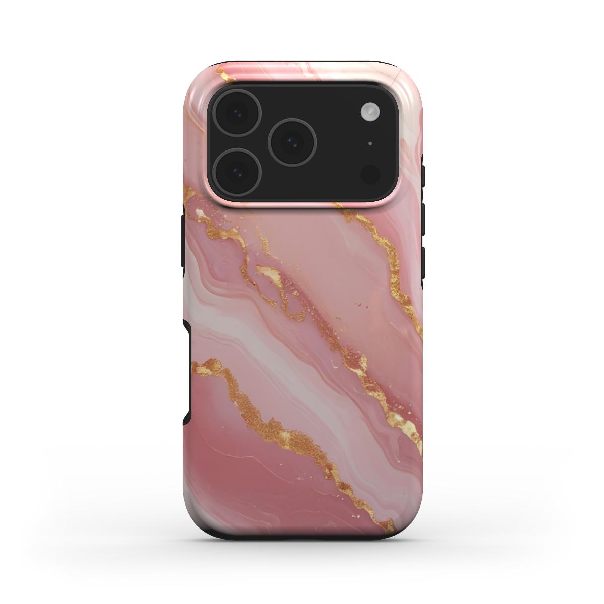 MagSafe Marmor-Design Handyhülle Golden Blush – Seitenansicht