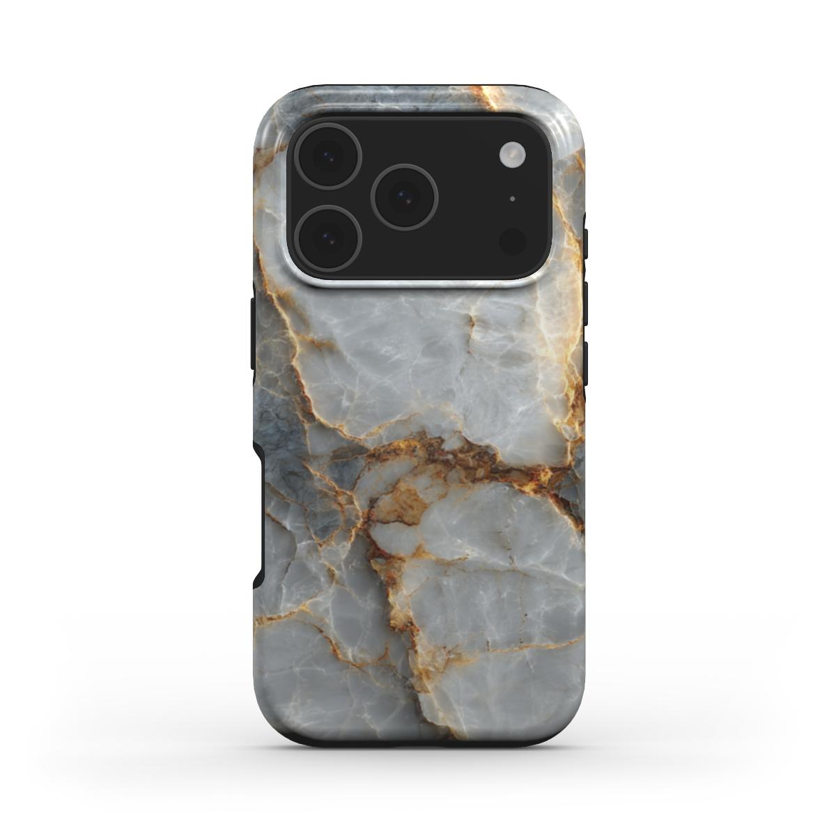 MagSafe Marmor-Design Handyhülle Silver Ember – Seitenansicht