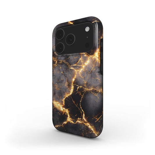 MagSafe Marmor-Design Handyhülle Golden Eruption – Rückseite