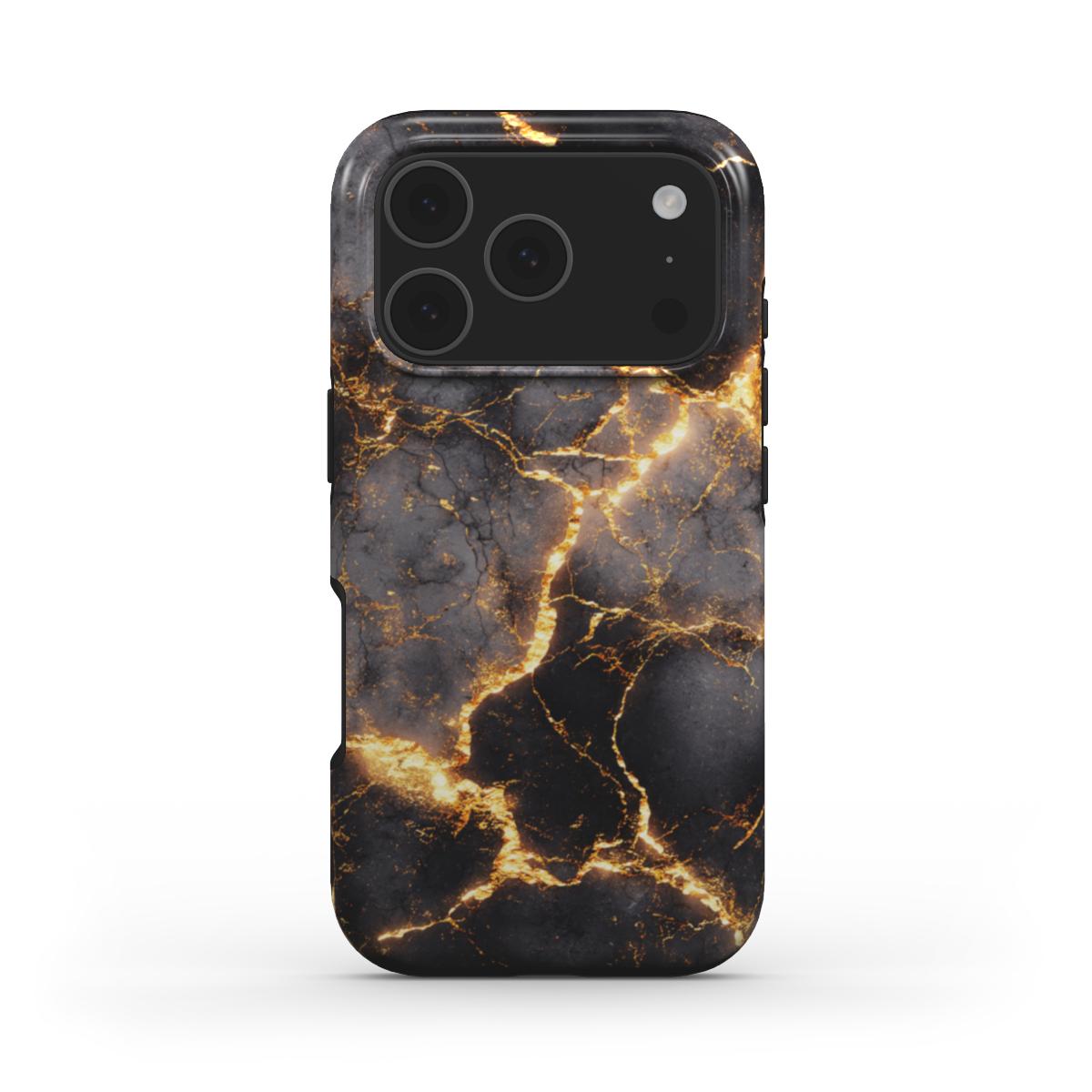 MagSafe Marmor-Design Handyhülle Golden Eruption – Seitenansicht