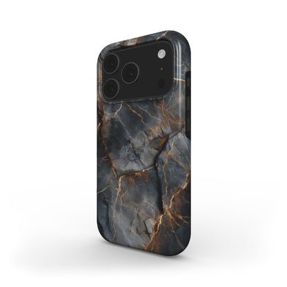 MagSafe Marmor-Design Handyhülle Obsidian Veins – Rückseite