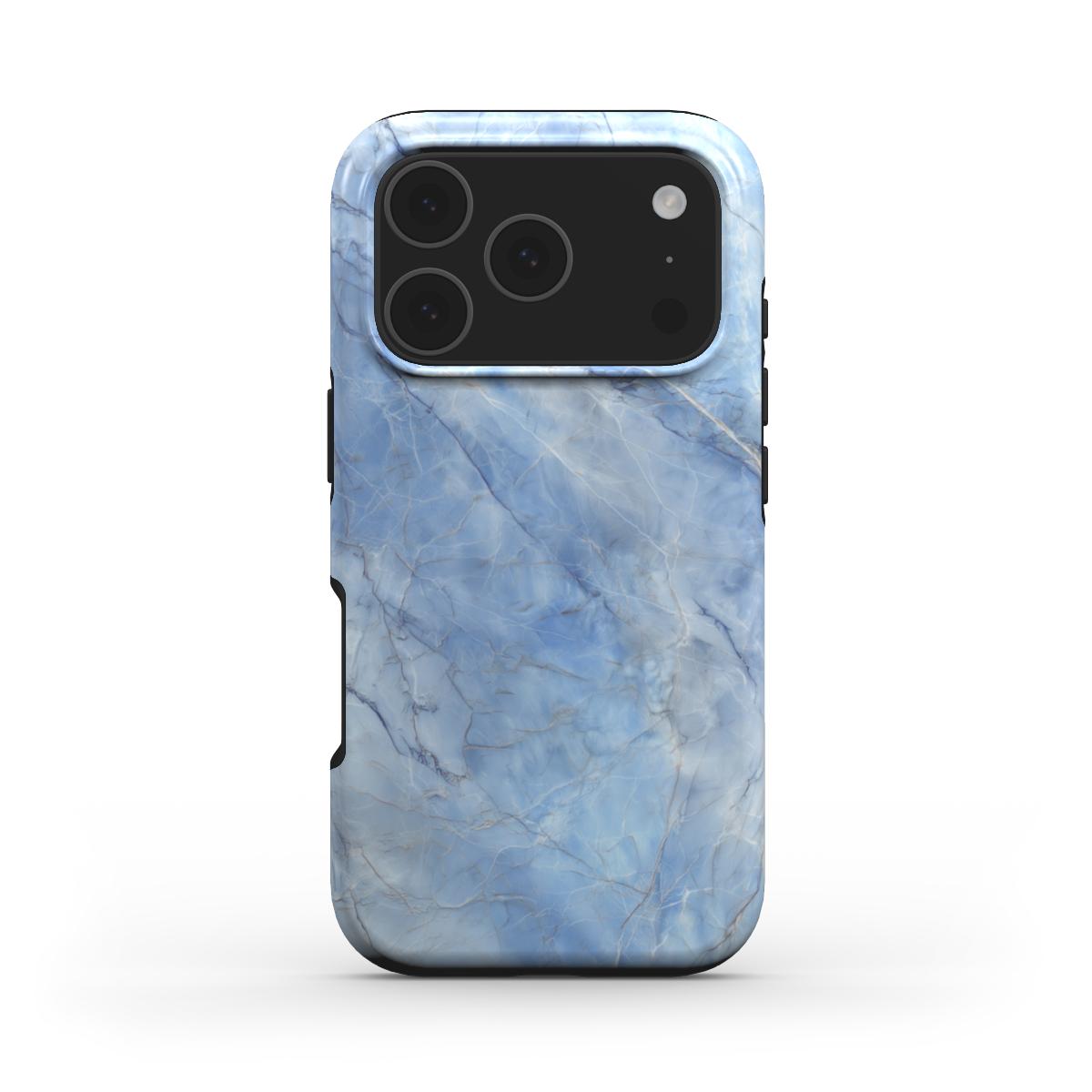 MagSafe Marmor-Design Handyhülle Blue Crystal – Seitenansicht