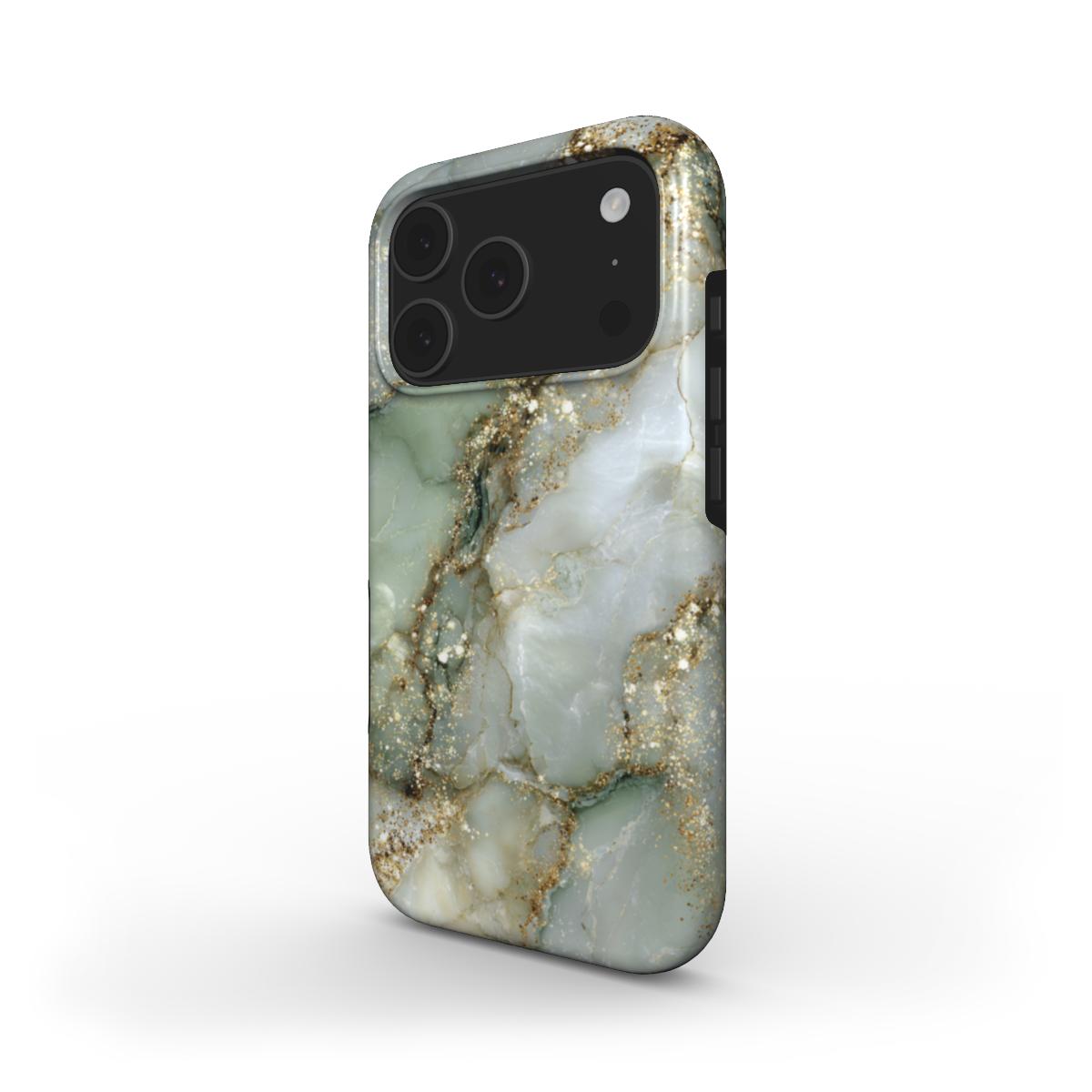 MagSafe Marmor-Design Handyhülle Golden Sage – Rückseite