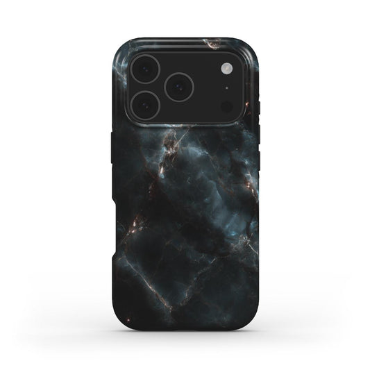 MagSafe Marmor-Design Handyhülle Midnight Surge – Seitenansicht