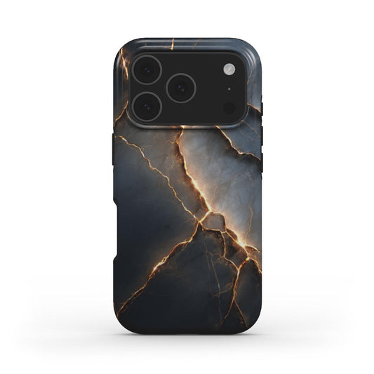 MagSafe Marmor-Design Handyhülle Obsidian Blaze – Seitenansicht