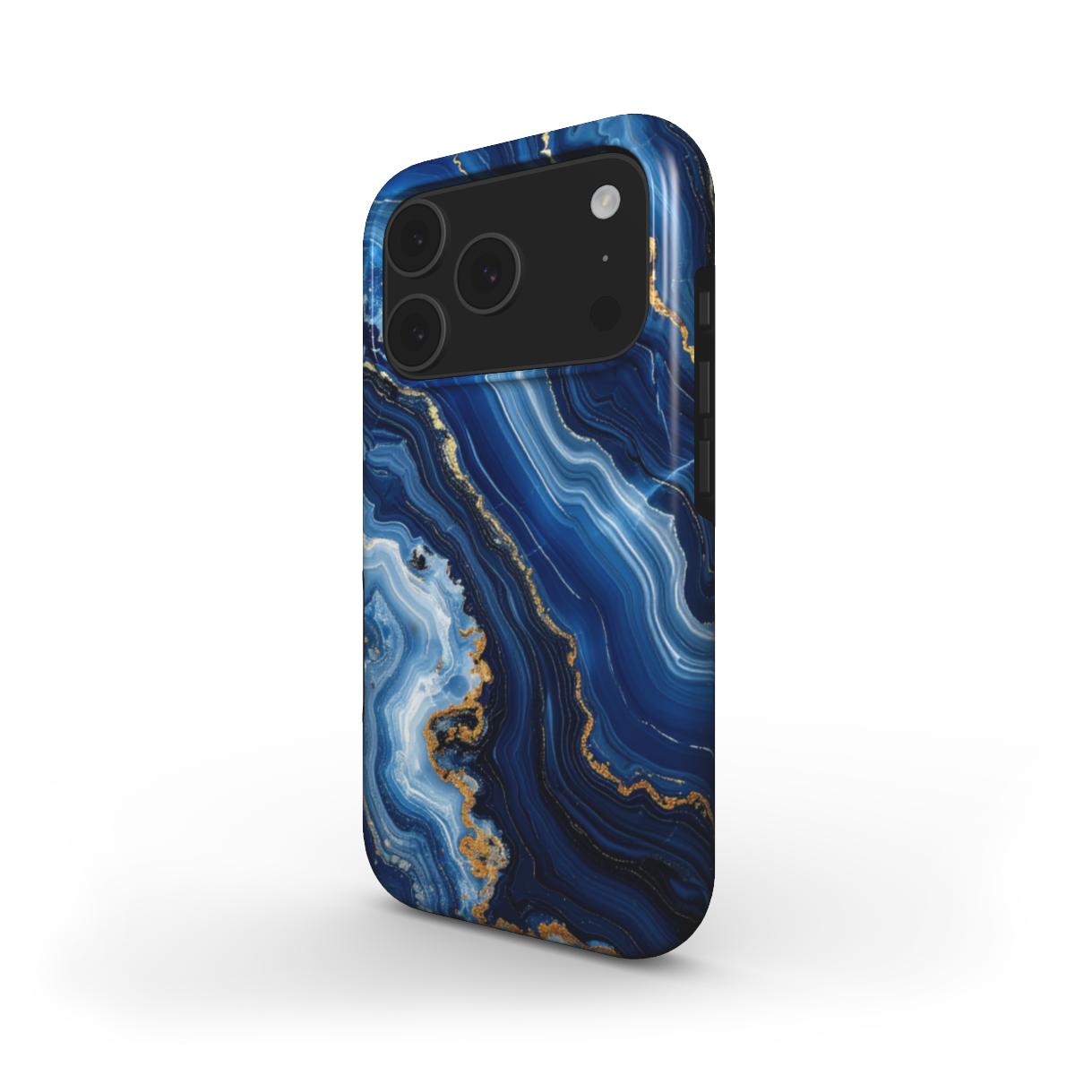 MagSafe Marmor-Design Handyhülle Azure Rift – Rückseite