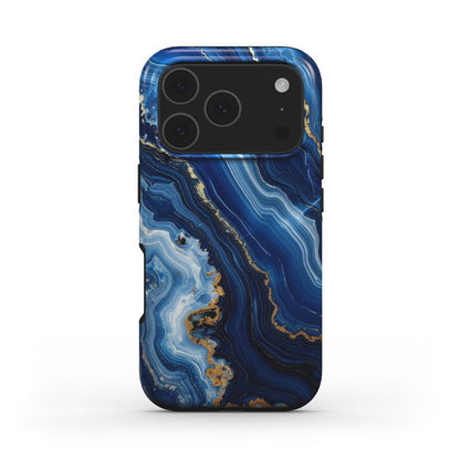 MagSafe Marmor-Design Handyhülle Azure Rift – Seitenansicht