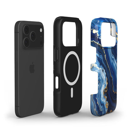 MagSafe Marmor-Design Handyhülle Azure Rift – Aufbau mit Magnetring