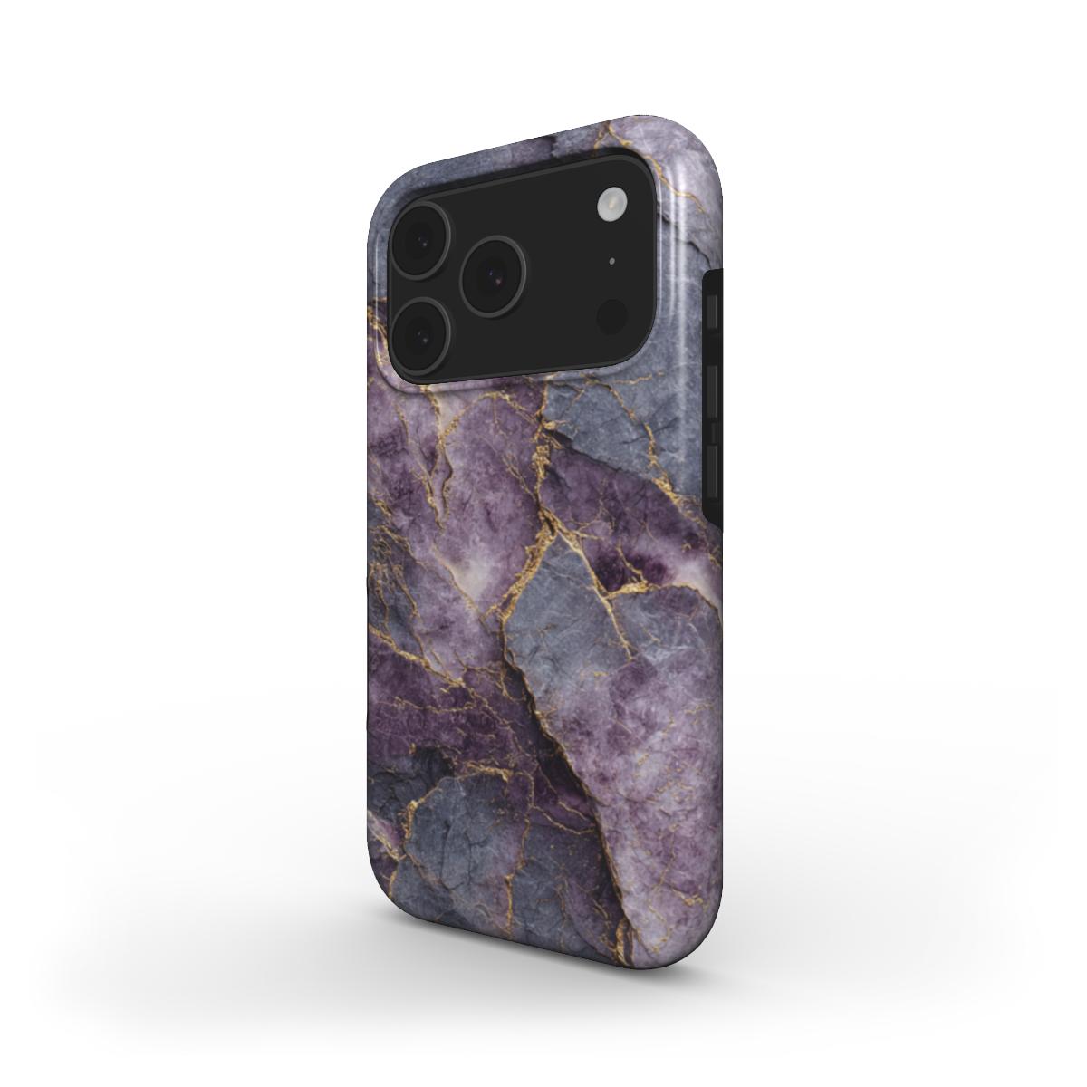 MagSafe Marmor-Design Handyhülle Violet Veins – Rückseite