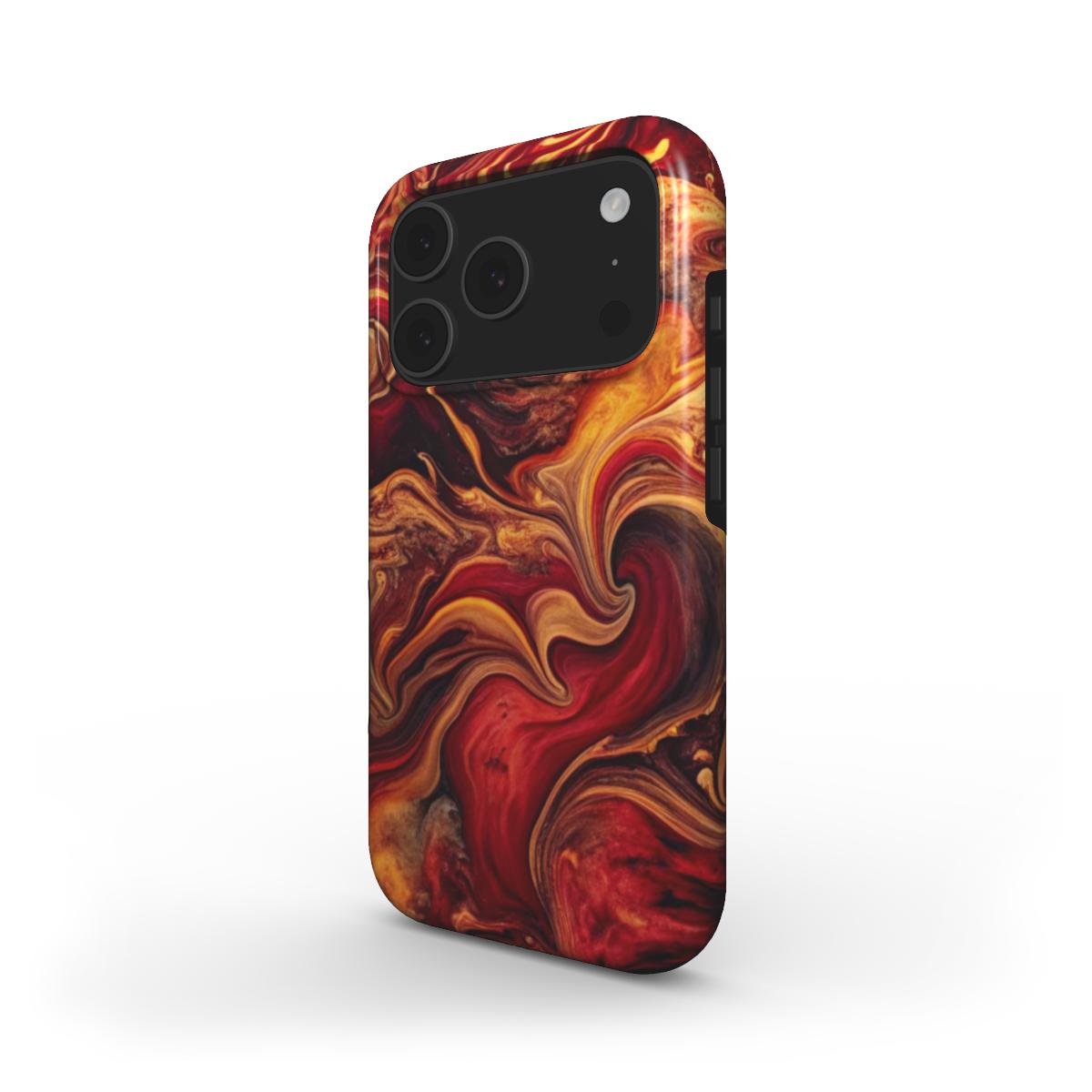 MagSafe Handyhülle Crimson Flame mit rotem Feuer-Design – Seitenansicht