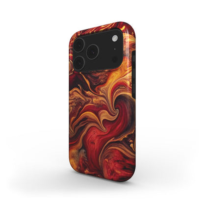 MagSafe Handyhülle Crimson Flame mit rotem Feuer-Design – Seitenansicht