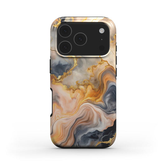 MagSafe Handyhülle Golden Dusk Rückseite mit luxuriösem Goldmarmor-Design