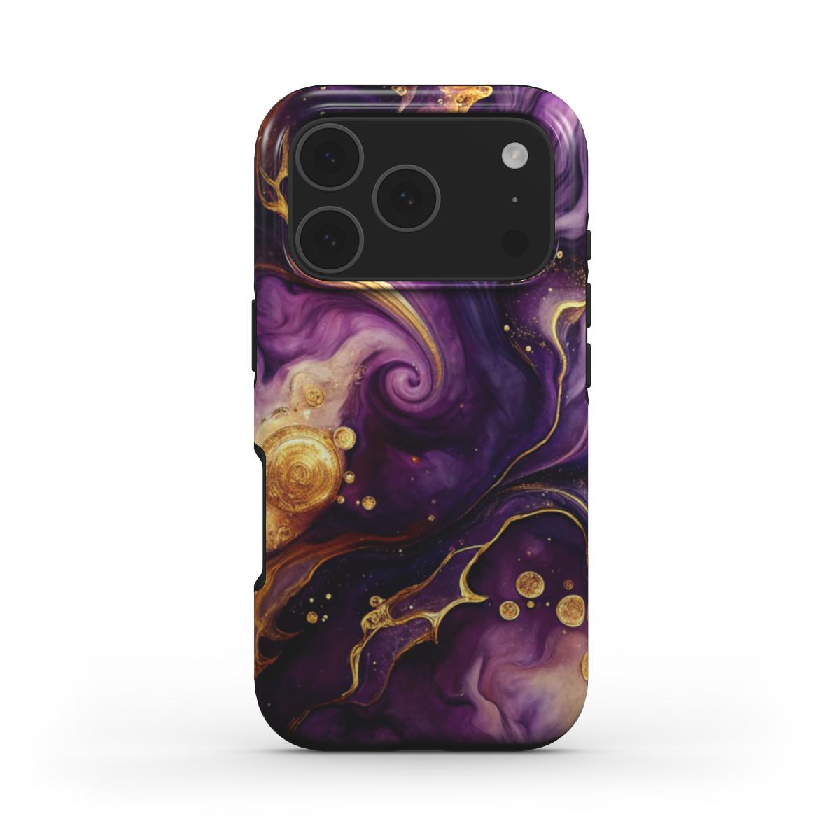 MagSafe Handyhülle Violet Nebula Rückseite mit marmoriertem Nebel-Look